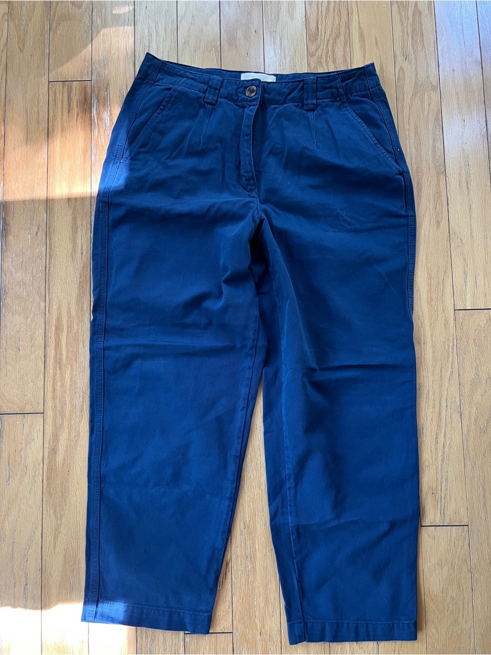 Boden Navy Blue Cotton Chinos - Classic Straight Fit